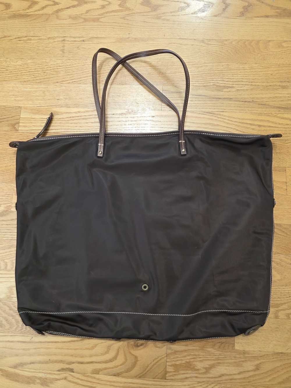 J. Crew Nylon Tote Bag with Genuine Leather Trim